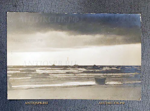 Открытка "Балтийское море" Корабои на рейде Бромофот. Кристин и Ко Россия. Нач. ХХ века №6677